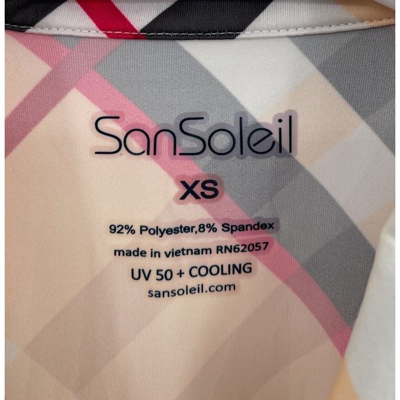 San Soleil Top Womens XS Striped 1/4 Zip UPF 50 Protection Cooling Vented Active - Picture 2 of 4